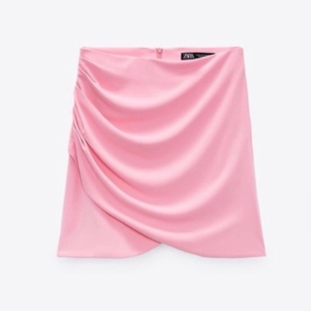 Zara Pink Draped Mini Skirt